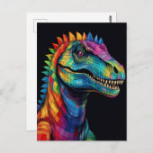 Rainbow Spikes-dinosaurus Briefkaart (Voorkant / Achterkant)