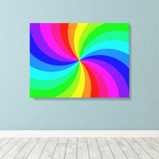 RAINBOW SPIRAAL CANVAS AFDRUK (Insitu (Houten vloer))