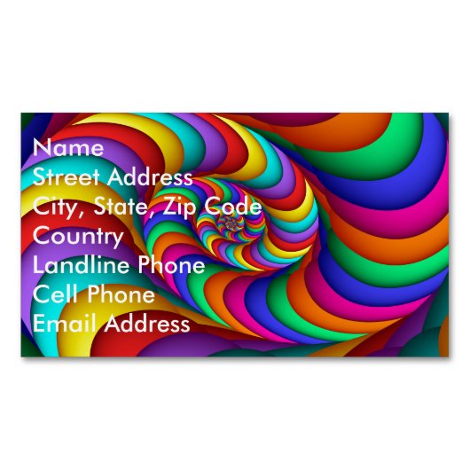 Rainbow Spiral Abstract Fine Fractal Art Visitekaartje Magneet (Voorkant)
