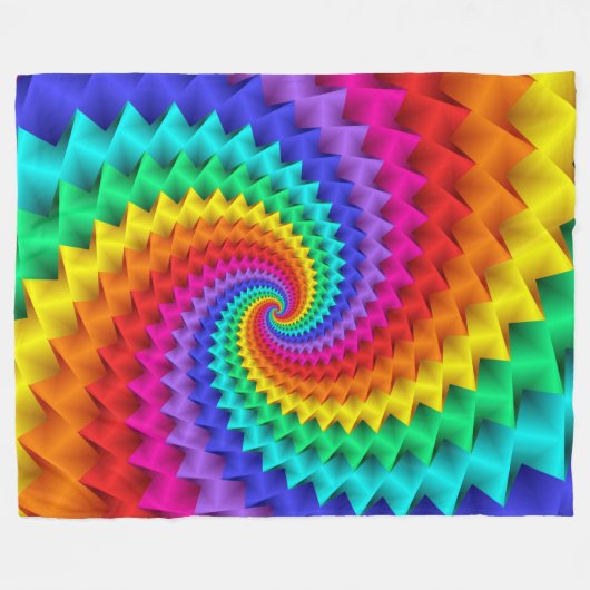 Rainbow Spiral Blanket Fleece Deken (Voorkant (Horizontaal))