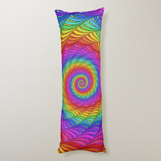 Rainbow Spiral Body Pillow Lichaamskussen (Achterkant (Verticaal))