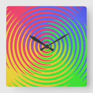 Rainbow Spiral Clock Vierkante Klok