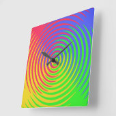 Rainbow Spiral Clock Vierkante Klok (Hoek)