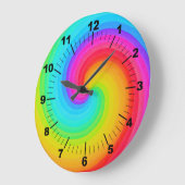 Rainbow Spiral Colorful Geometric Mandala Grote Klok (Hoek)