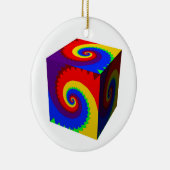 Rainbow Spiral Cube Keramisch Ornament (Rechts)