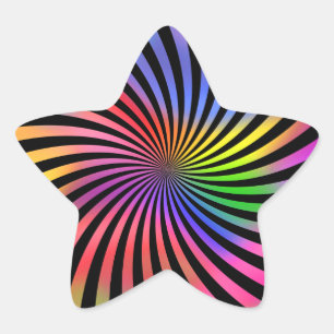 Rainbow Spiral Design: Star Sticker
