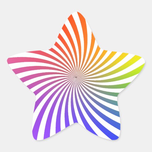 Rainbow Spiral Design: Star Sticker (Voorkant)