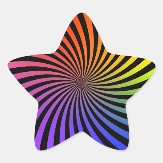 Rainbow Spiral Design: Star Sticker (Voorkant)