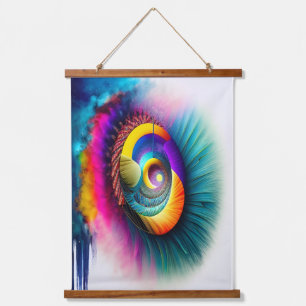 Rainbow Spiral Eye Abstract Hypnotisch Visionair Hangend Wandkleed