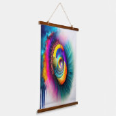 Rainbow Spiral Eye Abstract Hypnotisch Visionair Hangend Wandkleed (Gebogen)