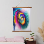 Rainbow Spiral Eye Abstract Hypnotisch Visionair Hangend Wandkleed (Slaapkamer)