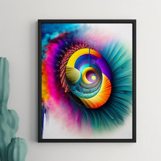Rainbow Spiral Eye Abstract Hypnotisch Visionair Poster