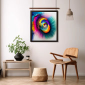 Rainbow Spiral Eye Abstract Hypnotisch Visionair Poster