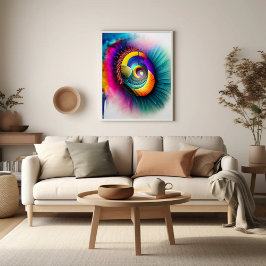Rainbow Spiral Eye Abstract Hypnotisch Visionair Poster