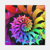 Rainbow Spiral Fractal Magneet (Voorkant)