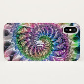 Rainbow Spiral Fractal Monogram iPhone X Hoesje (Achterkant (horizontaal))