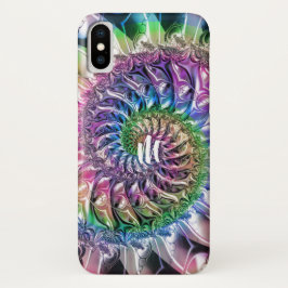 Rainbow Spiral Fractal Monogram iPhone X Hoesje