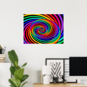 Rainbow Spiral Fractal Poster (Thuiskantoor)