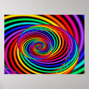 Rainbow Spiral Fractal Poster