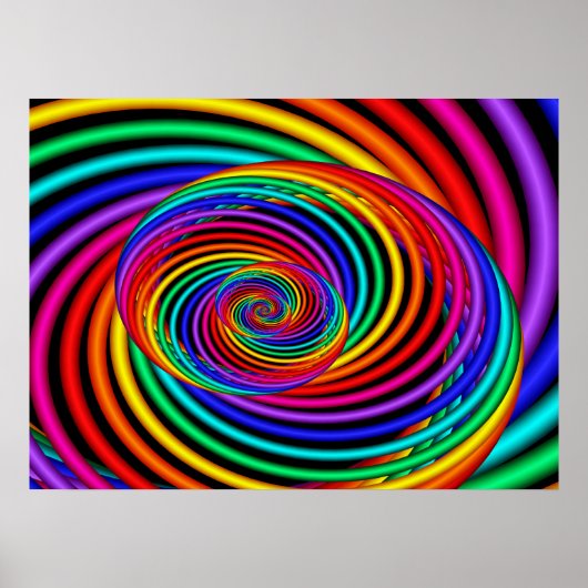 Rainbow Spiral Fractal Poster (Voorkant)