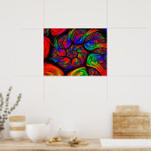 Rainbow Spiral Fractal Poster (Keuken)