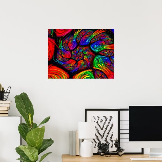 Rainbow Spiral Fractal Poster (Thuiskantoor)