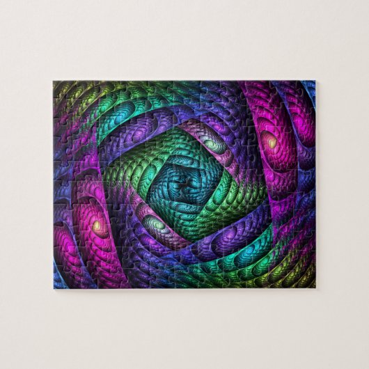 Rainbow Spiral Fractal Texture Legpuzzel (Horizontaal)