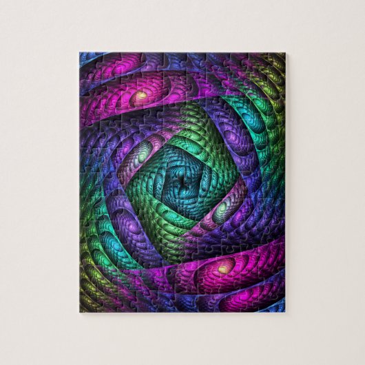 Rainbow Spiral Fractal Texture Legpuzzel (Verticaal)