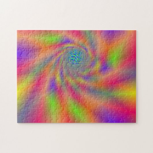 Rainbow Spiral Hole Tunnel Impossible Pattern Legpuzzel (Horizontaal)