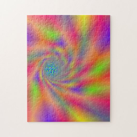 Rainbow Spiral Hole Tunnel Impossible Pattern Legpuzzel (Verticaal)