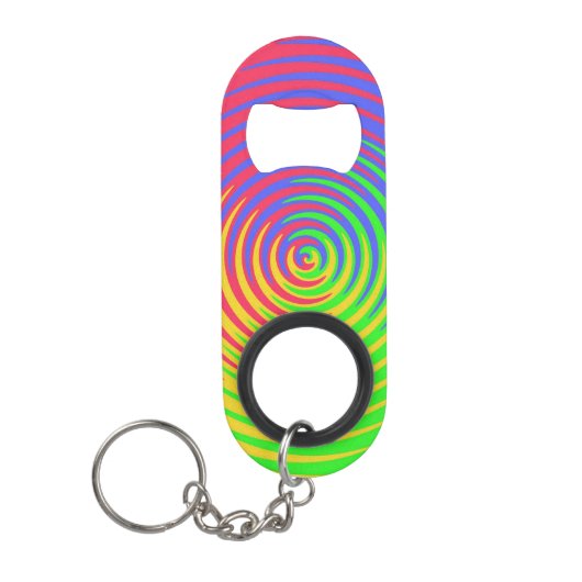 Rainbow Spiral Mini Bottle Open met Sleutelhanger Flessenopener (Voorkant)