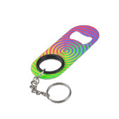 Rainbow Spiral Mini Bottle Open met Sleutelhanger Flessenopener (Achterkant Gekanteld)