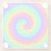 Rainbow Spiral Mosaic Tegel Glazen Onderzetter (Achterkant)