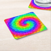 Rainbow Spiral Mosaic Tegel Kartonnen Onderzetters (Schuin)