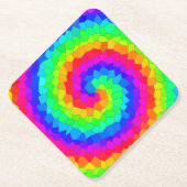 Rainbow Spiral Mosaic Tegel Kartonnen Onderzetters (Voorkant)