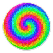 Rainbow Spiral Mosaic Tegel Keramische Knop (Voorkant)