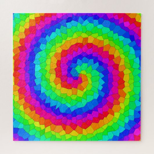 Rainbow Spiral Mosaic Tegel Legpuzzel (Horizontaal)