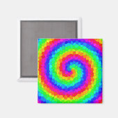 Rainbow Spiral Mosaic Tegel Magneet (Voorkant / Achterkant)