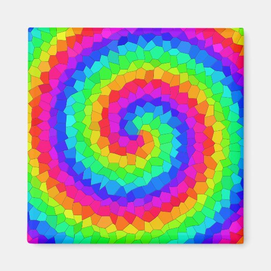Rainbow Spiral Mosaic Tegel Magneet (Voorkant)