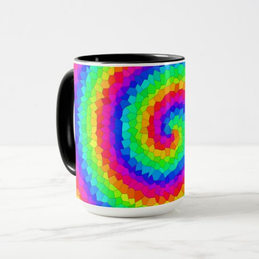 Rainbow Spiral Mosaic Tegel Mok (Voorkant links)