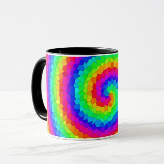 Rainbow Spiral Mosaic Tegel Mok (Voorkant links)