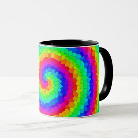 Rainbow Spiral Mosaic Tegel Mok (Voorkant rechts)
