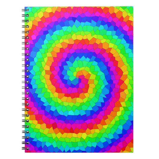 Rainbow Spiral Mosaic Tegel Notitieboek (Voorkant)