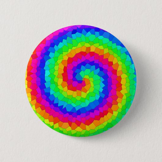 Rainbow Spiral Mosaic Tegel Ronde Button 5,7 Cm (Voorkant)