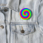Rainbow Spiral Mosaic Tegel Ronde Button 5,7 Cm (In situ)