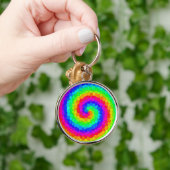 Rainbow Spiral Mosaic Tegel Sleutelhanger (Hand)