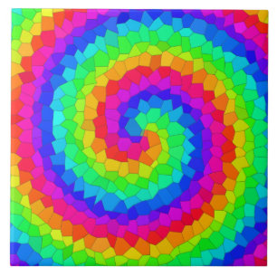 Rainbow Spiral Mosaic Tegel Tegeltje
