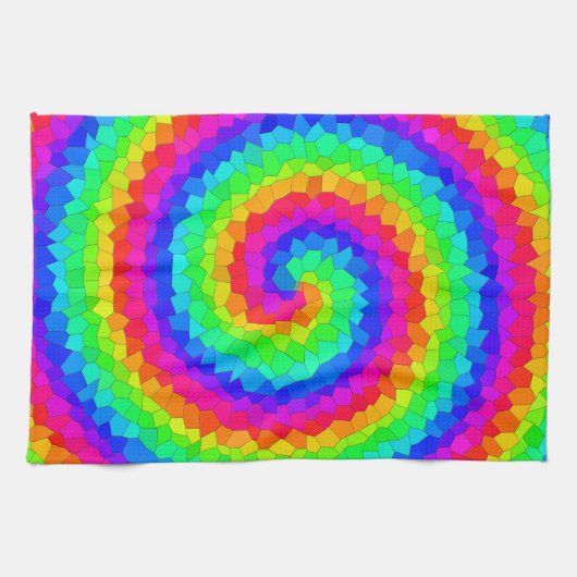 Rainbow Spiral Mosaic Tegel Theedoek (Horizontaal)