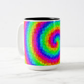 Rainbow Spiral Mosaic Tegel Tweekleurige Koffiemok (Voorkant links)
