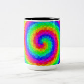 Rainbow Spiral Mosaic Tegel Tweekleurige Koffiemok (Center)